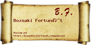 Bozsaki Fortunát névjegykártya